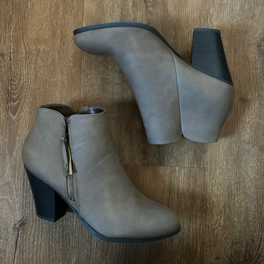 Women’s Tan/Gray Booties. Size 9.5. Charlotte Russe.
